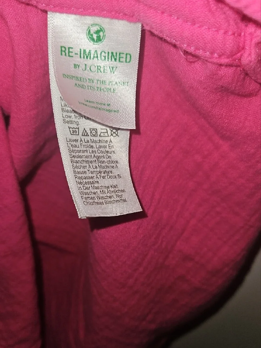 J. Crew Bright Pink Long-Sleeve Button-Down Shirt
